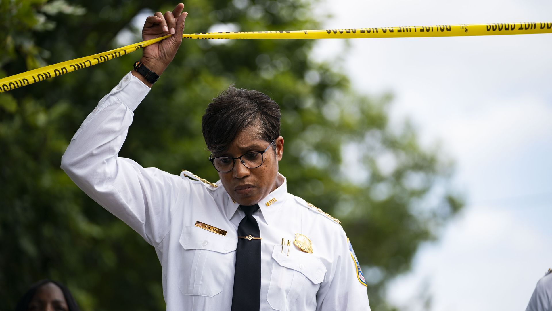 D.C. police chief Pamela Smith at a crime scene