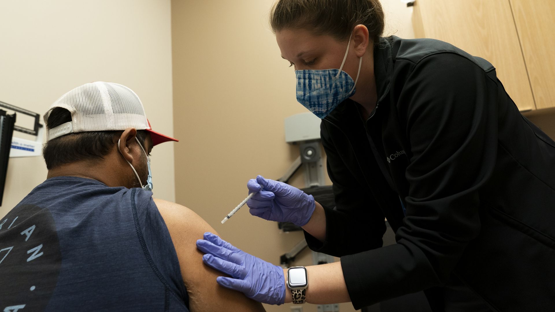 Picture of a person getting vaccinated