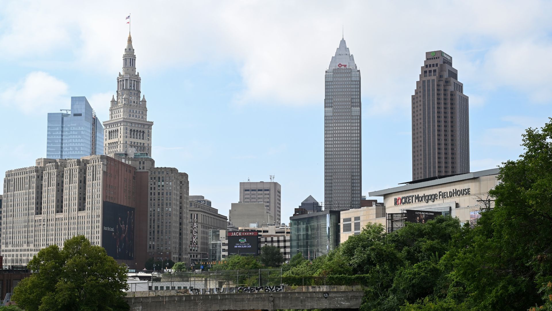 Cleveland's skyline during the daytime. 