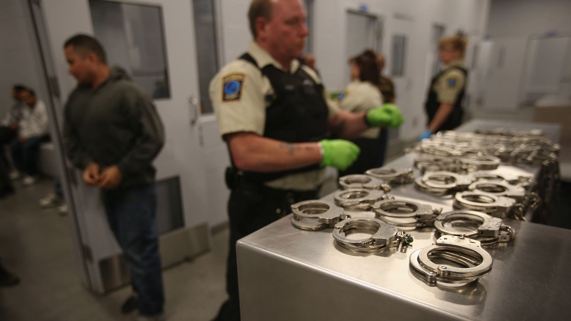 A security contractor hired by U.S. Immigration and Customs Enforcement.
