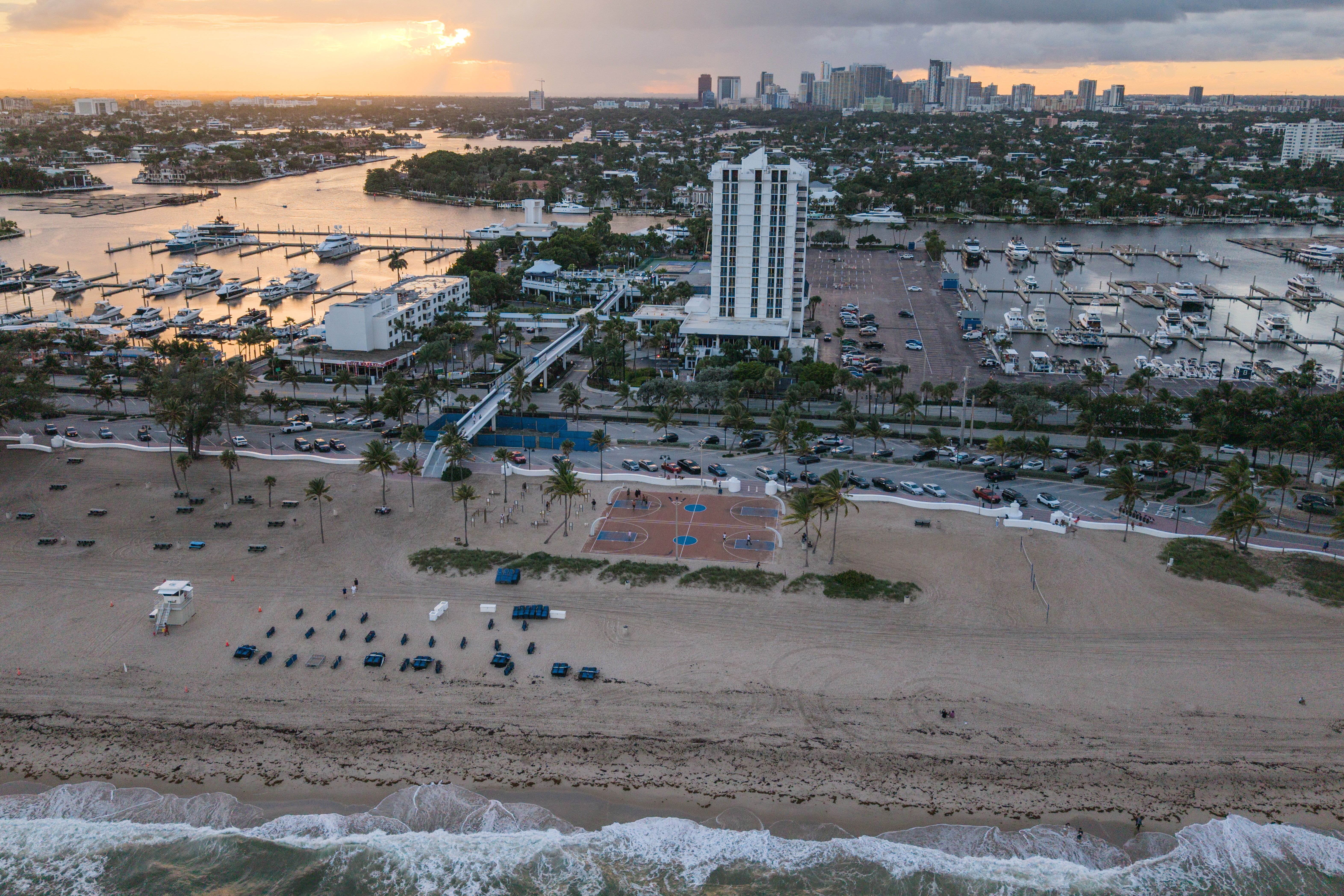 Aerial view of beach in Fort Lauderdale