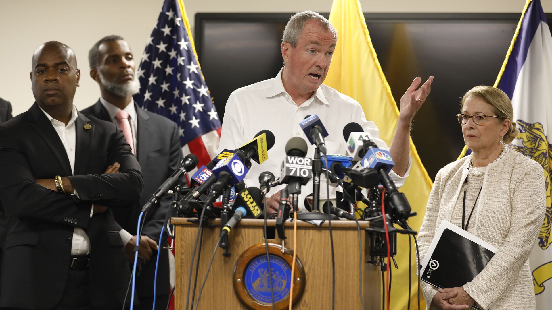 New Jersey Governor Phil Murphy speaking in 2019.