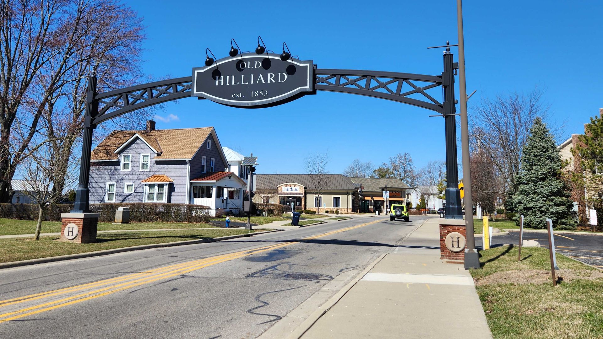 The entry sign into the Old Hilliard neighborhood. 