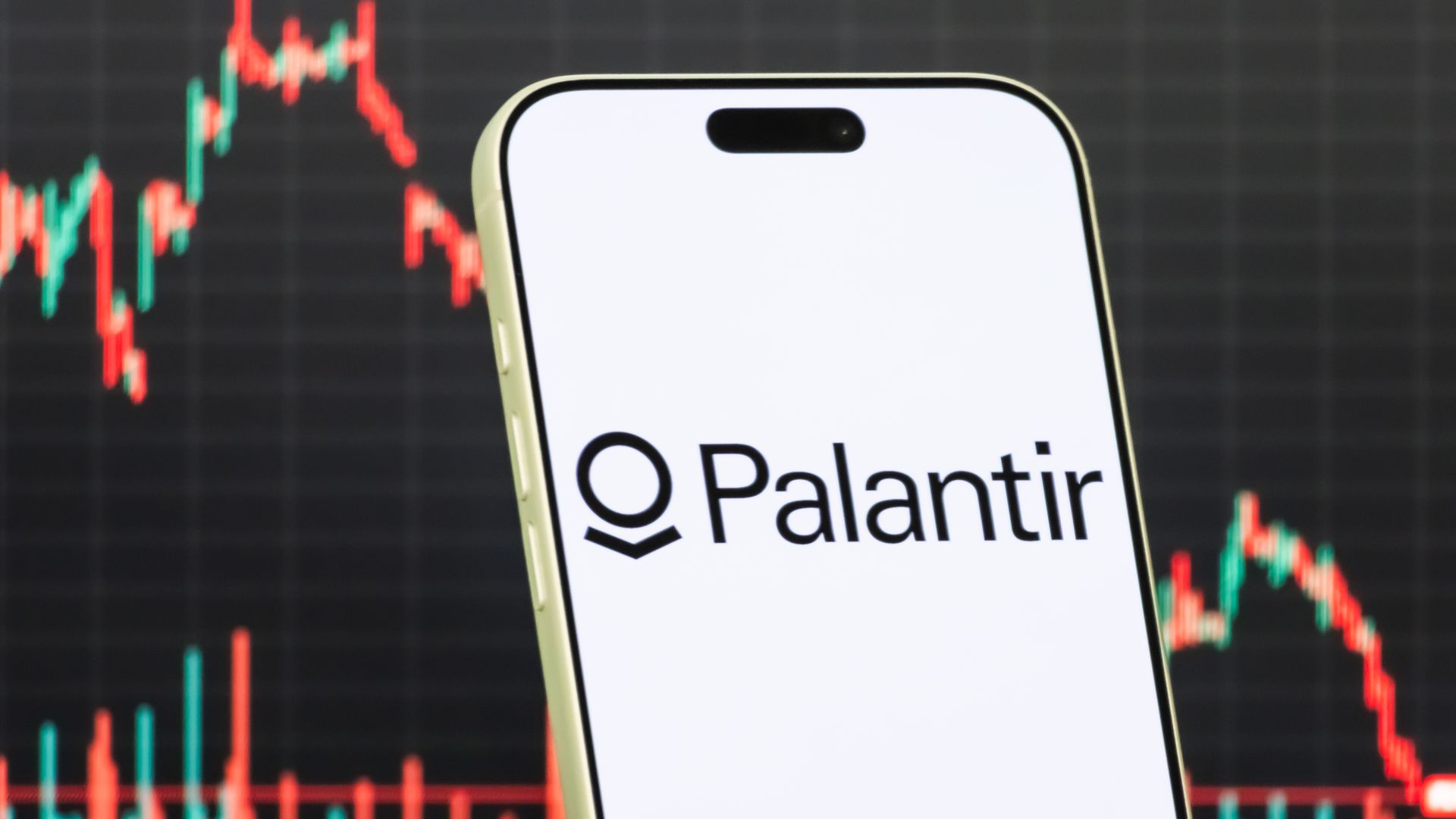 A smartphone featuring Palantir's logo.