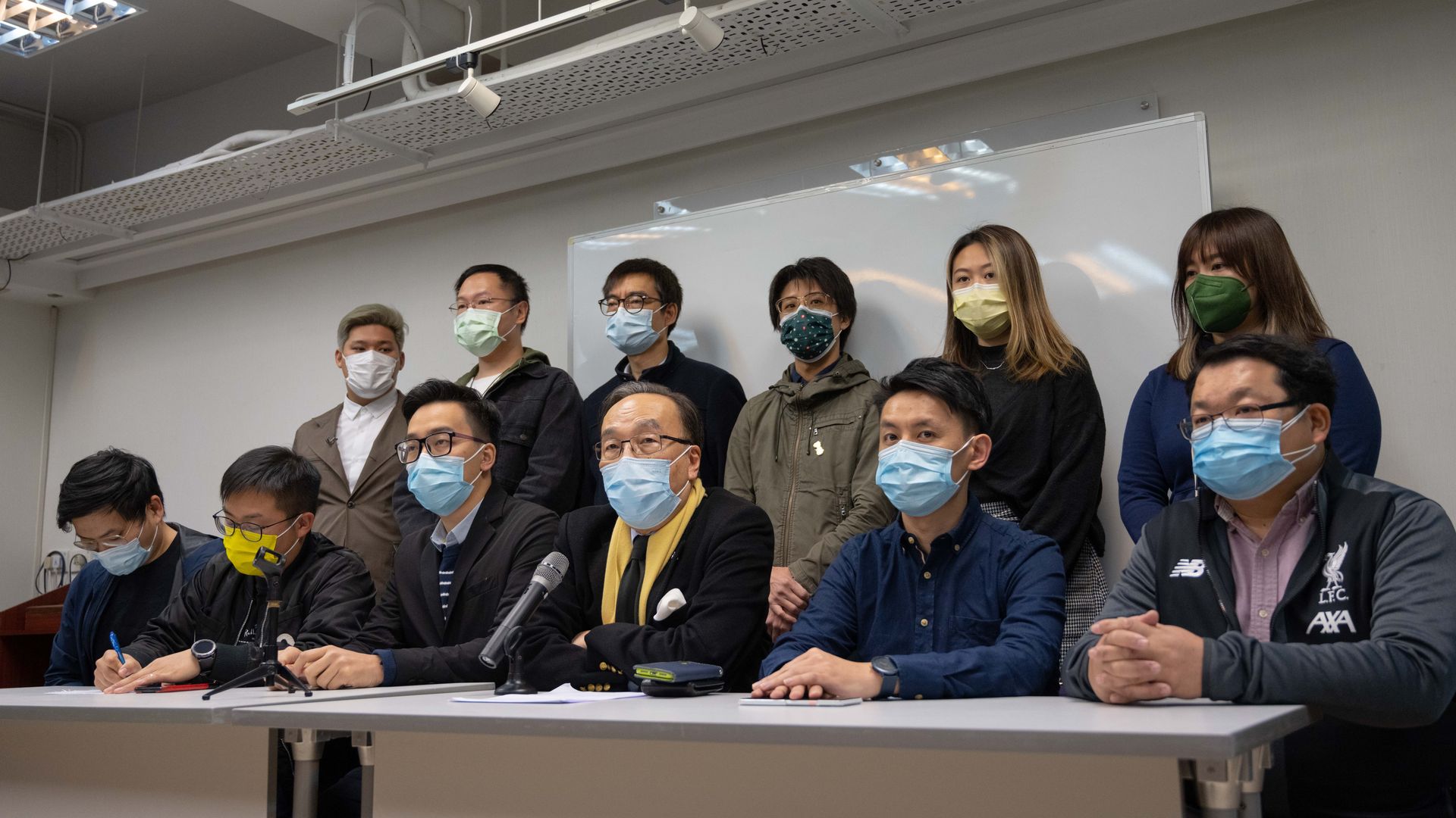 Pro-democracy politicians in Hong Kong hold presser