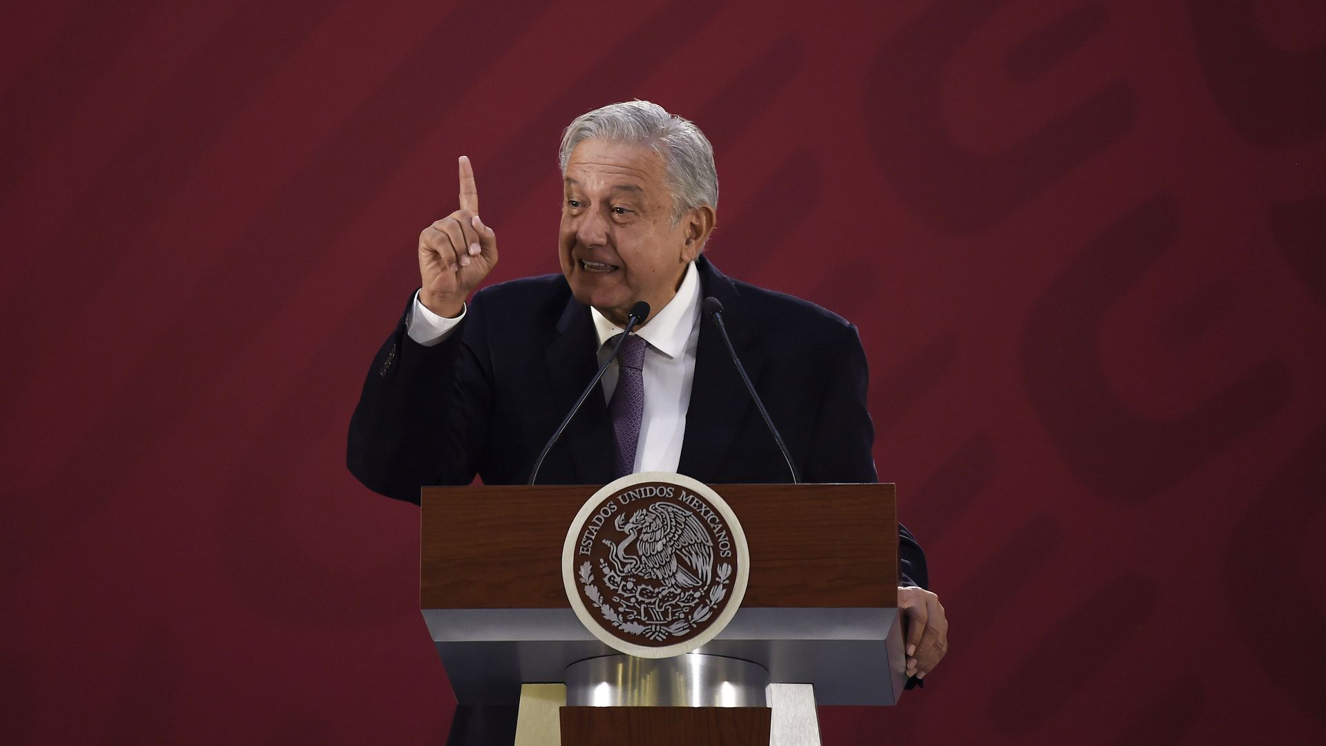 Mexico's President Andres Manuel Lopez Obrador delivers a press conference
