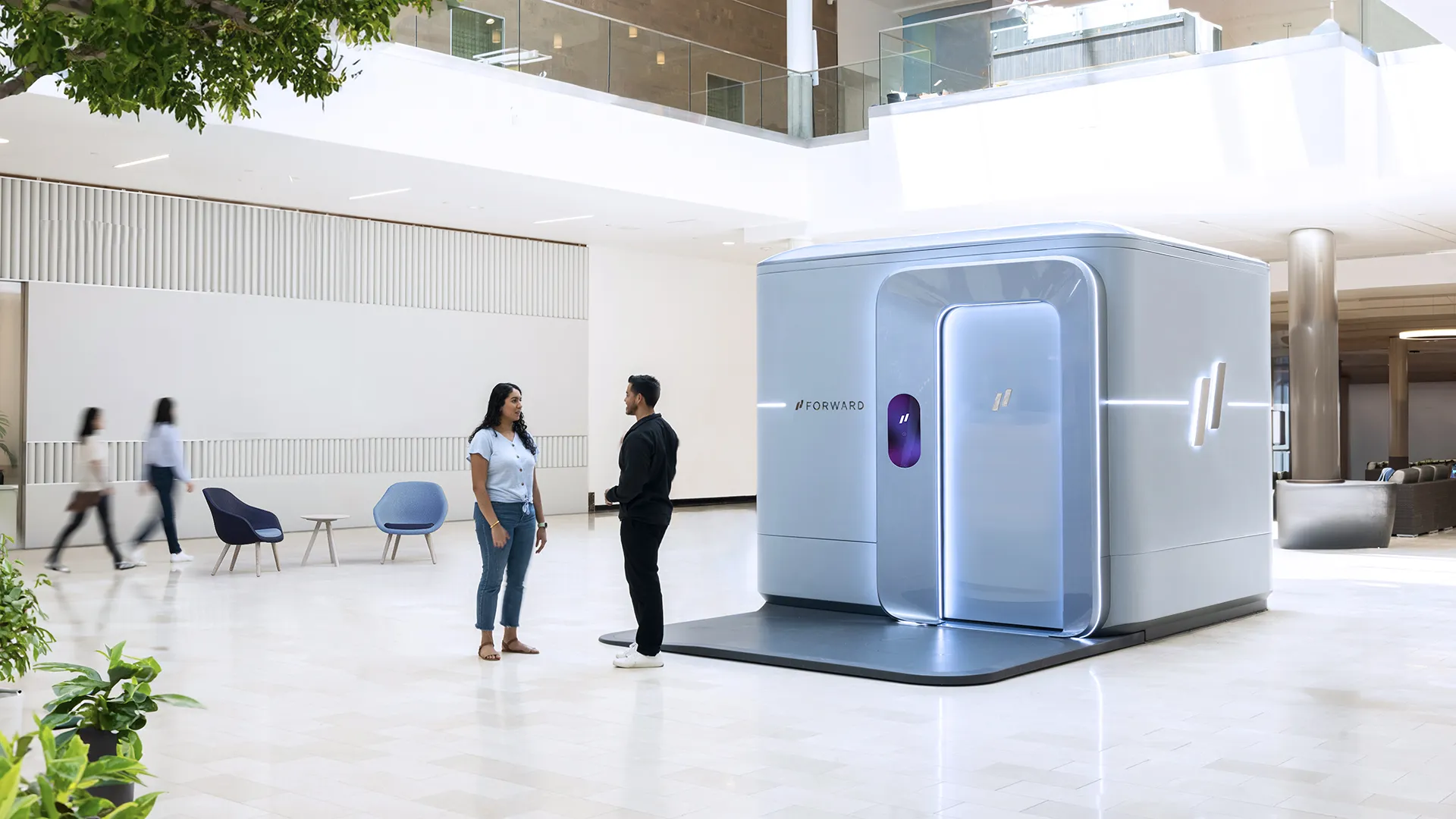 A pod in a shopping mall.