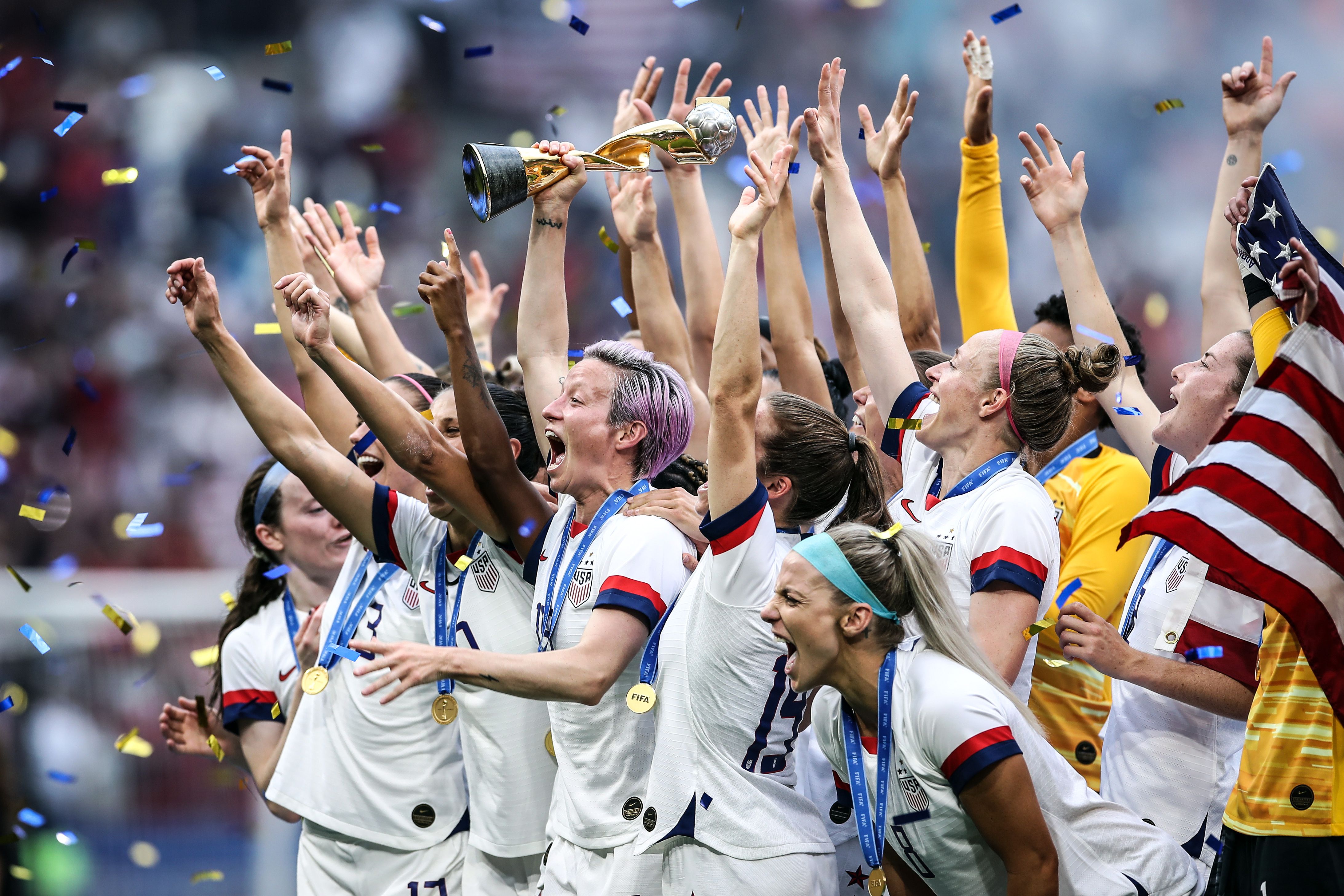 USWNT celebrating