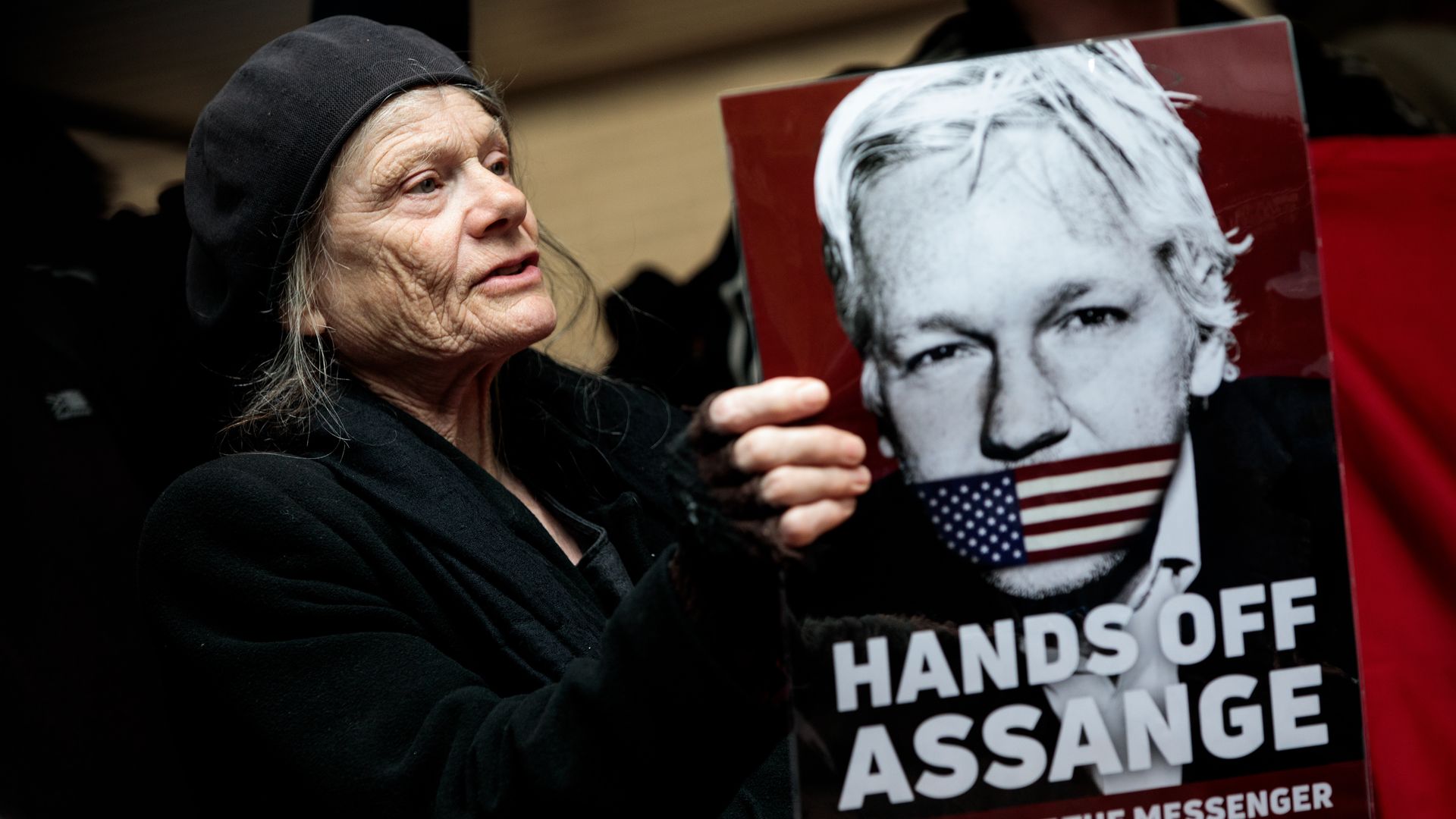 Protestors asking for Julian Assange to be freed 