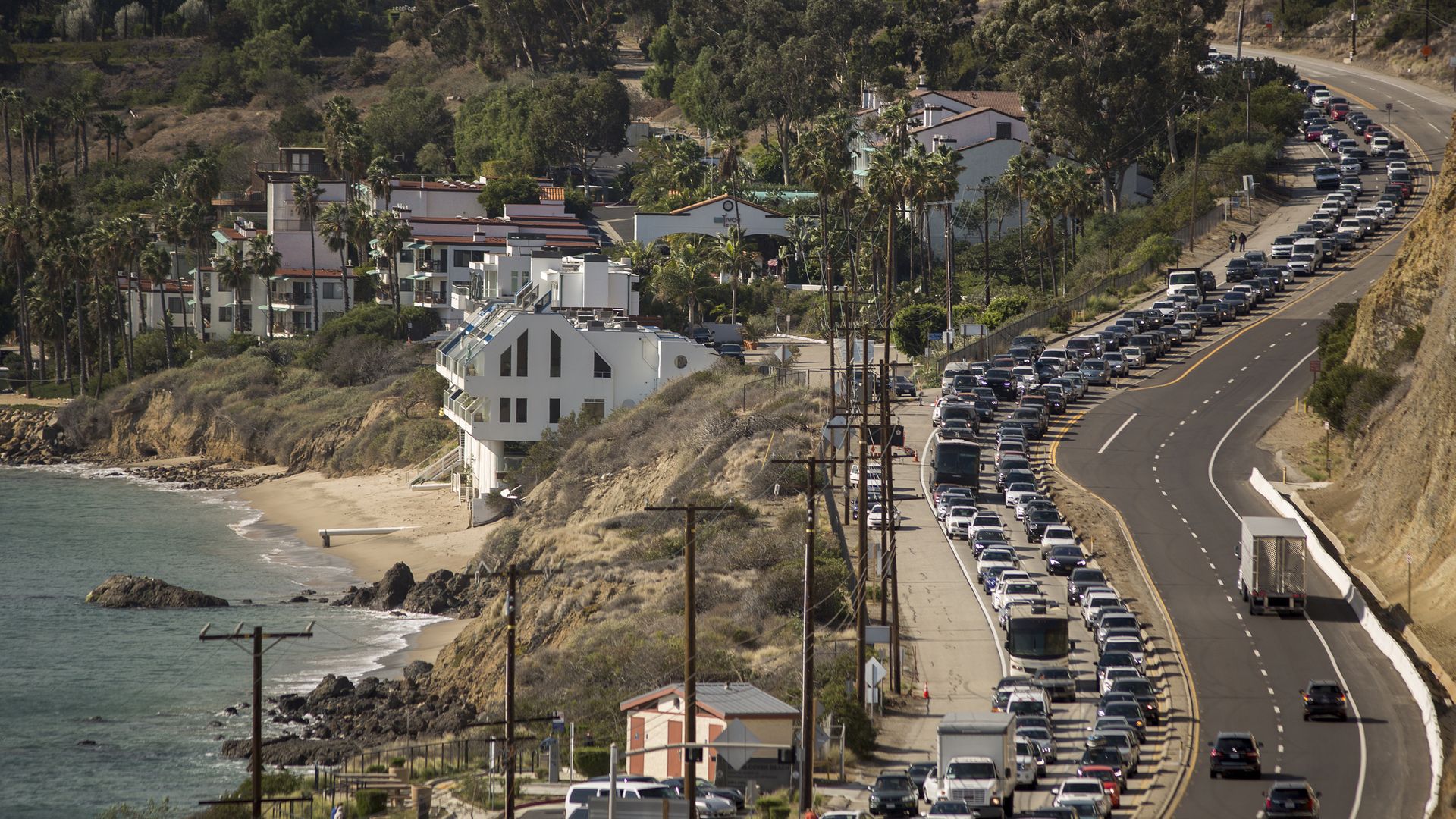 Traffic jams in California