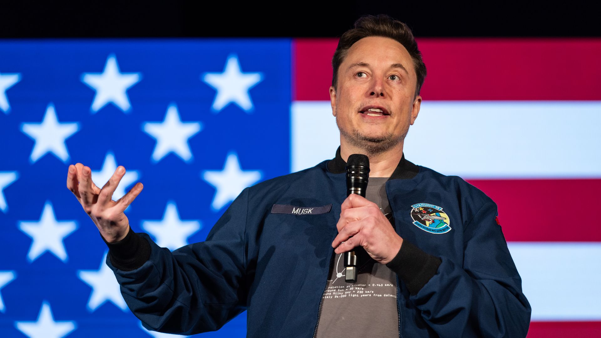 Elon Musk speaks during an America PAC town hall on October 26, 2024 in Lancaster, Pennsylvania