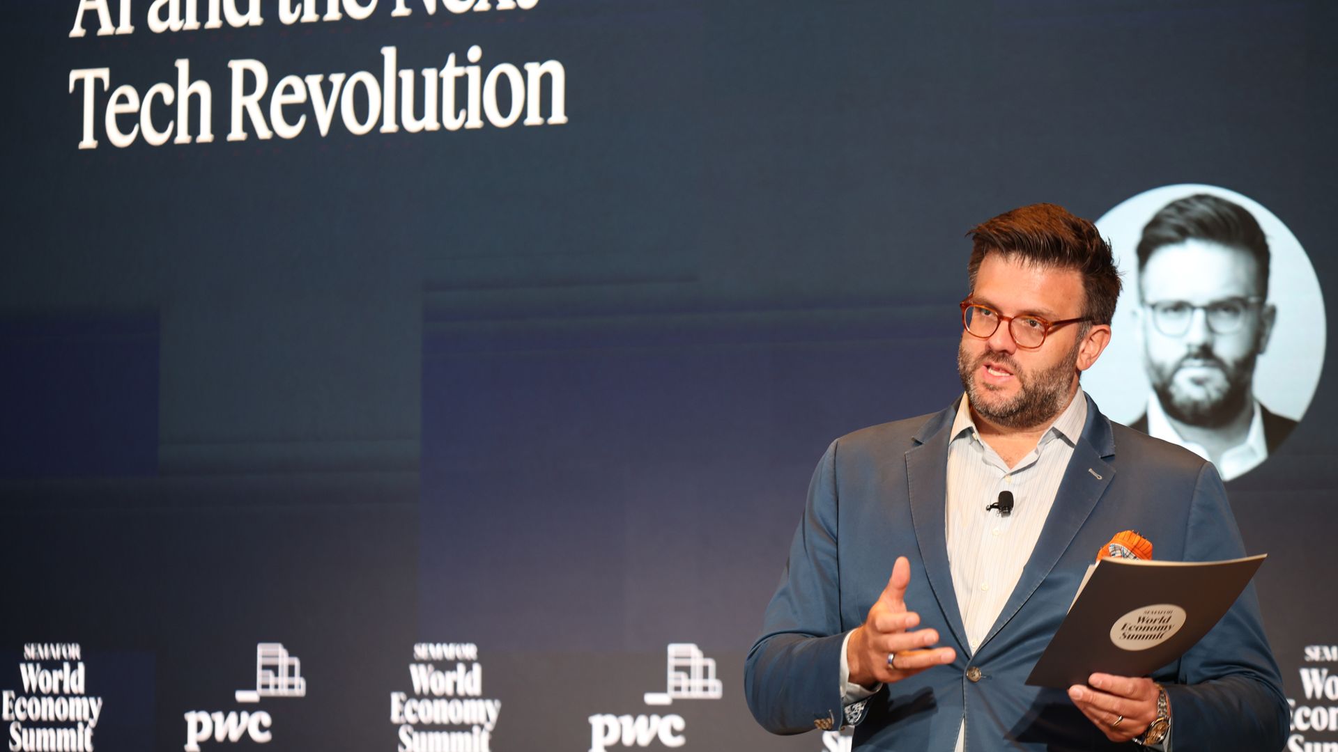 WASHINGTON, DC - APRIL 25: Bennett Richardson, General Manager and Global Head of Public Affairs, Semafor speaks on stage during The Semafor 2025 World Economy Summit - Day 3 at Conrad Washington on April 25, 2025 in Washington, DC. (Photo by Tasos Katopodis/Getty Images for Semafor )