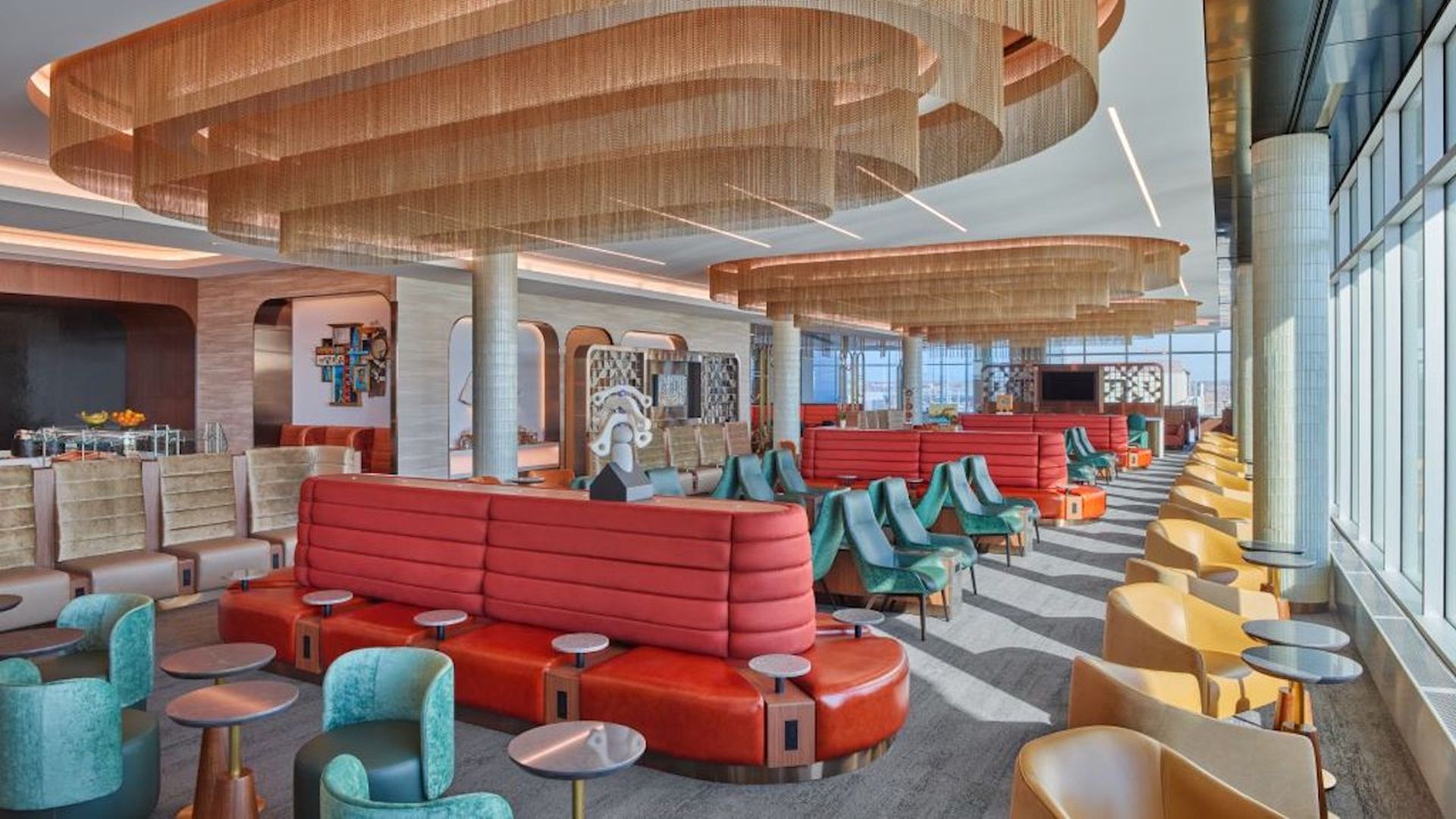 A lounge in an airport 