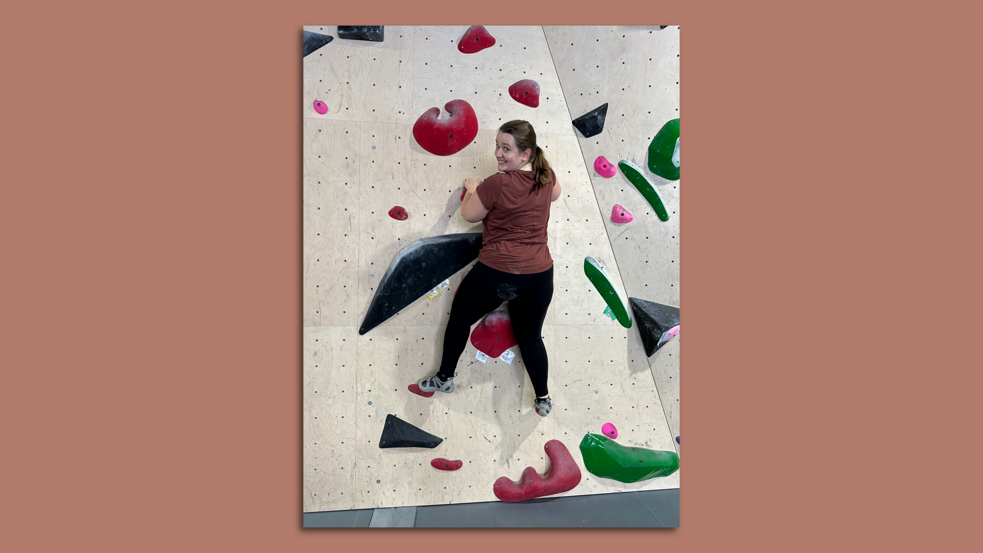 photo of Alex climbing