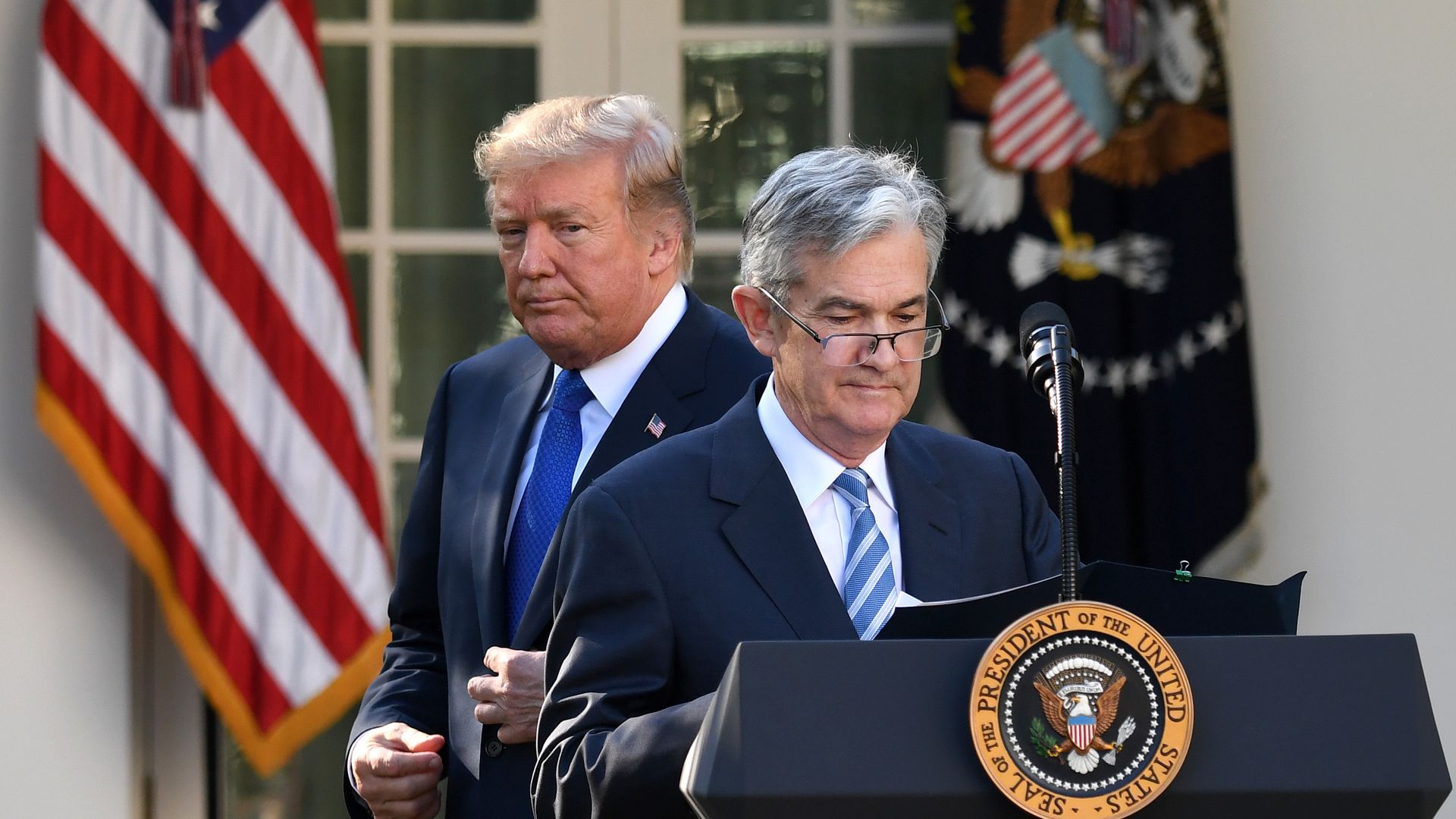 Trump behind Jerome Powell