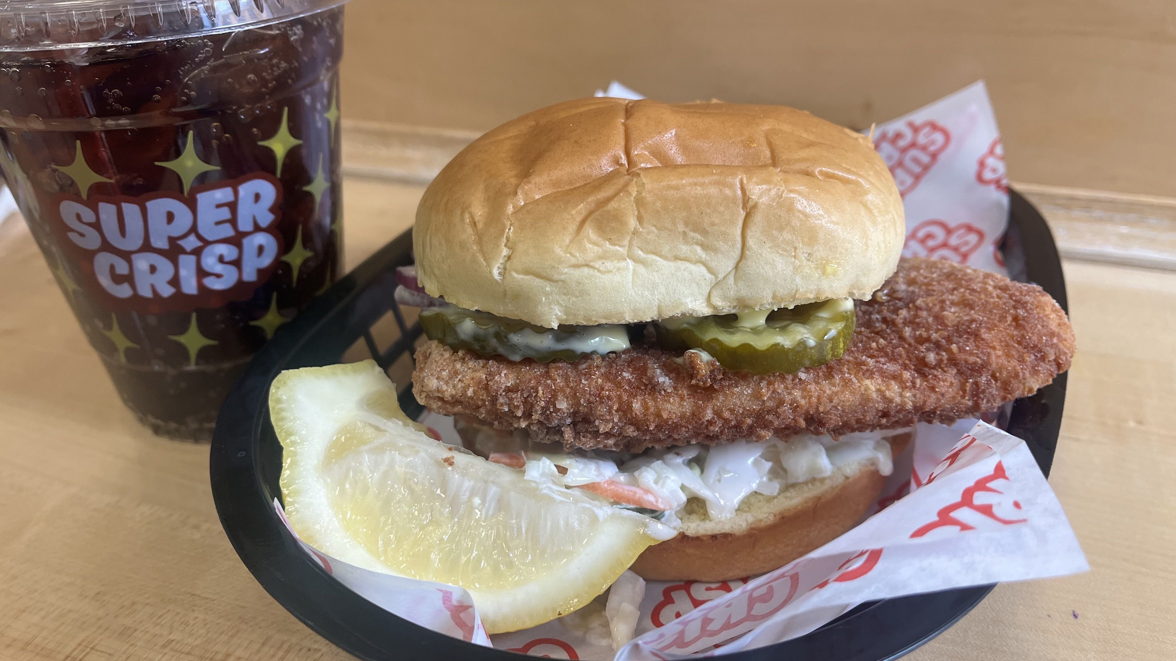 SuperCrisp's fried fish sandwich.