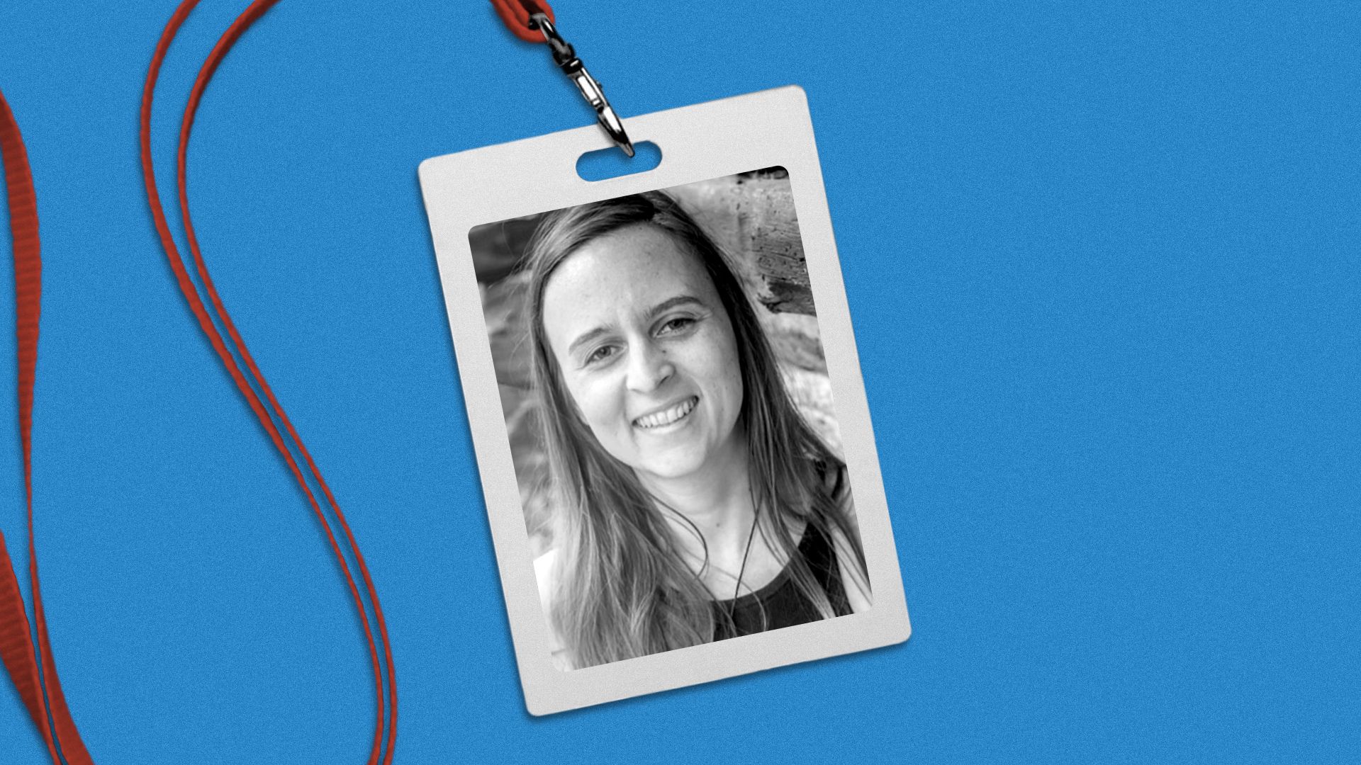 Photo illustration of Ariana Paredes-Vincent in a lanyard style badge.