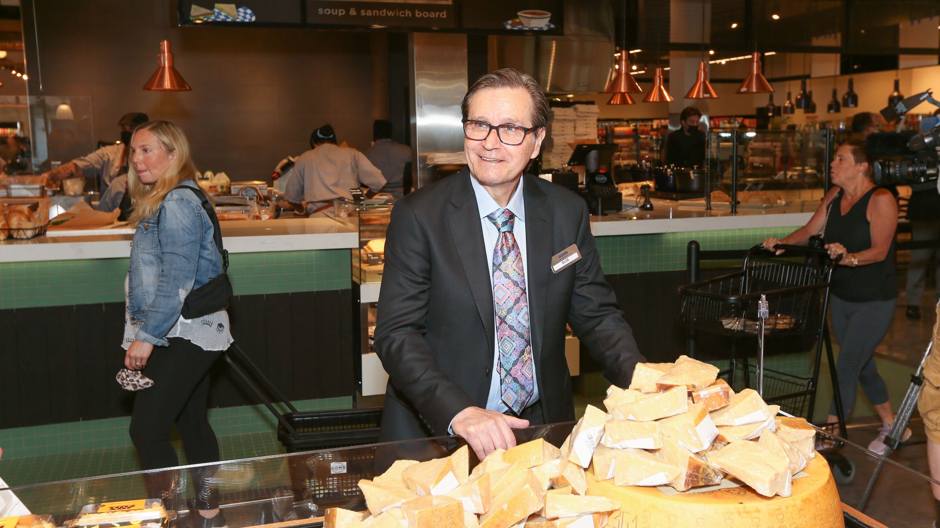 guy in front of cheese
