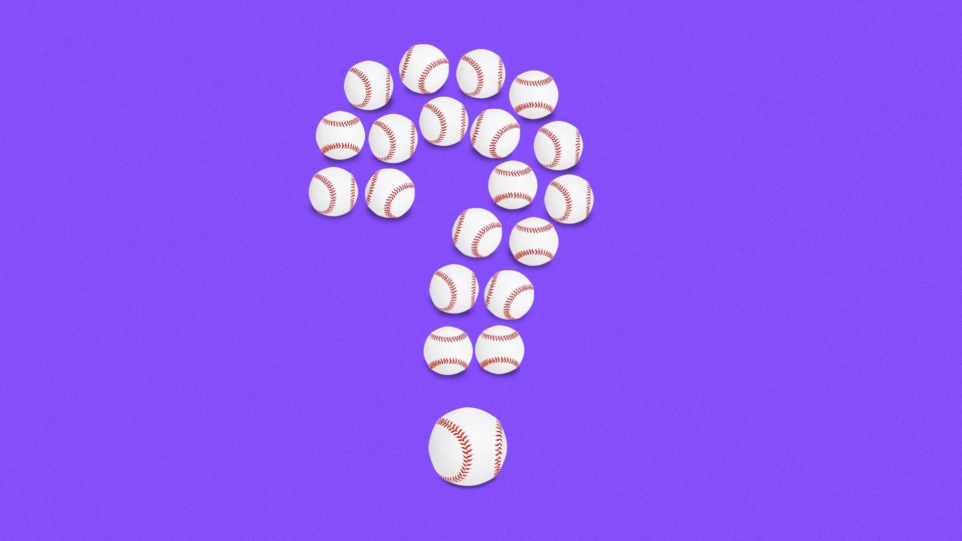 Illustration of baseballs arranged in the shape of a question mark