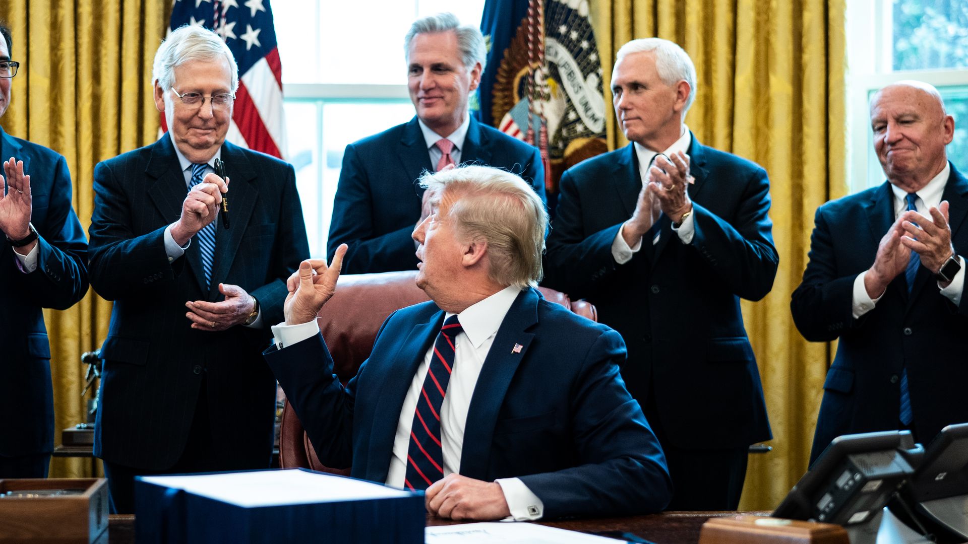 Trump at the stimulus bill signing