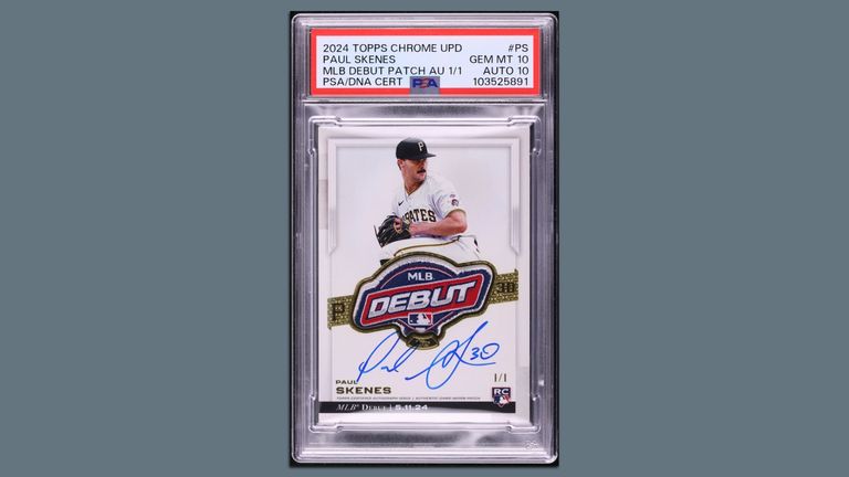 rare paul skenes baseball card Paul Skenes rookie card sells for $1.1M, ranks third highest of 2024