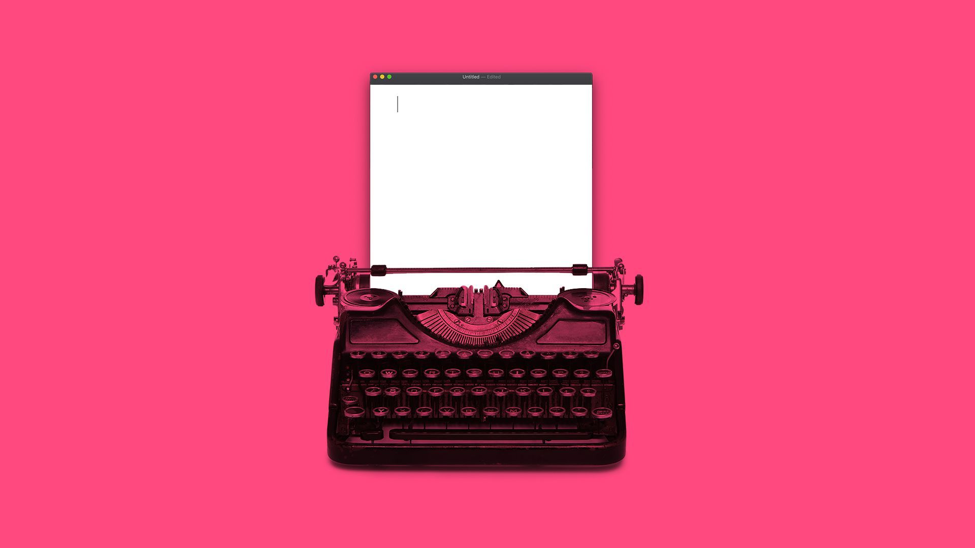 Illustration of a typewriter with a browser window where the paper would normally be