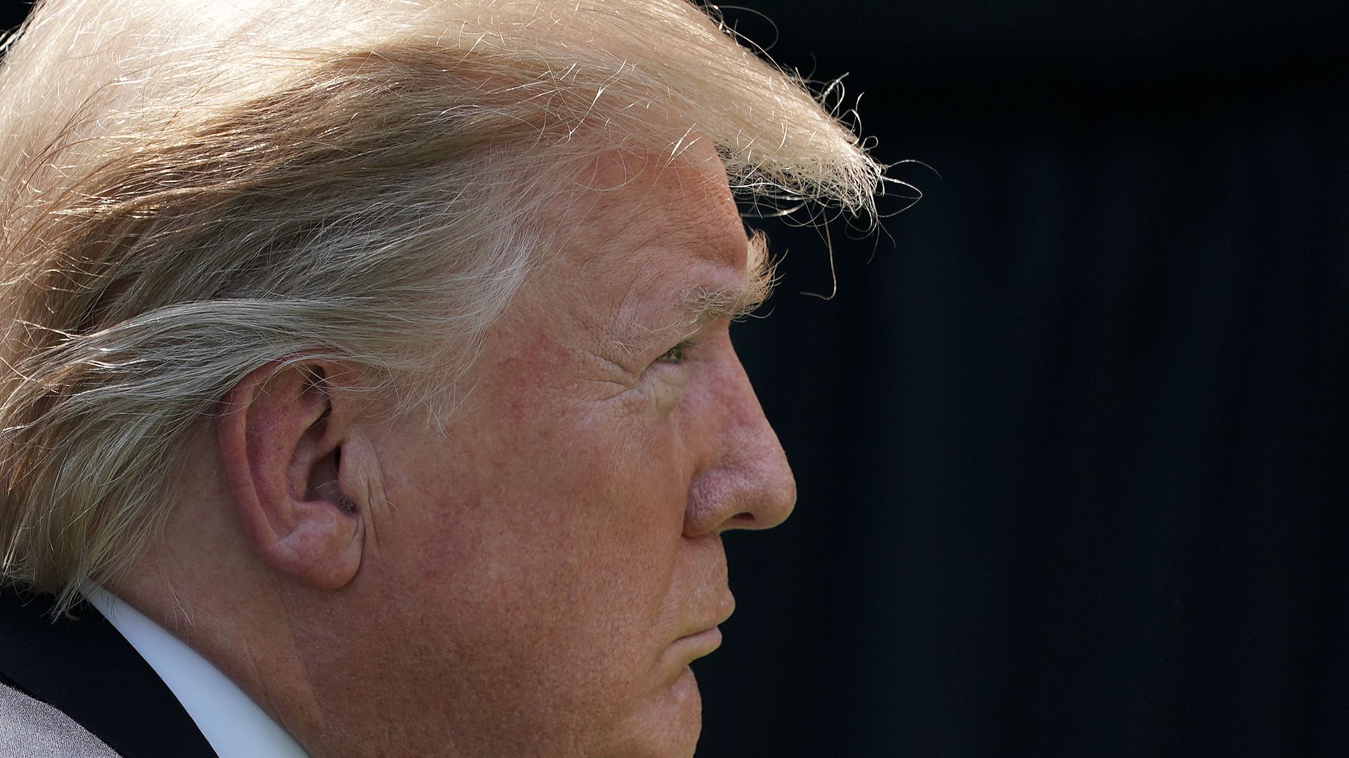 This image is a close-up profile of Trump.