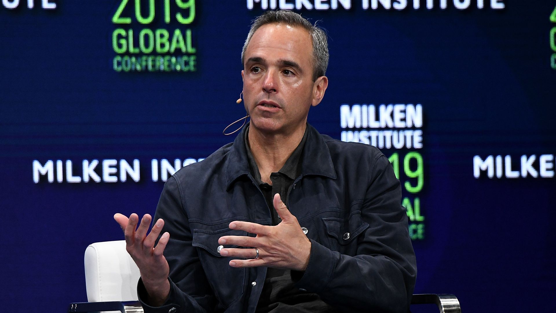 Modi Wiczyk, co-CEO of Valence Media and Media Rights Capital, speaks on a panel at The Beverly Hilton Hotel on April 29, 2019.