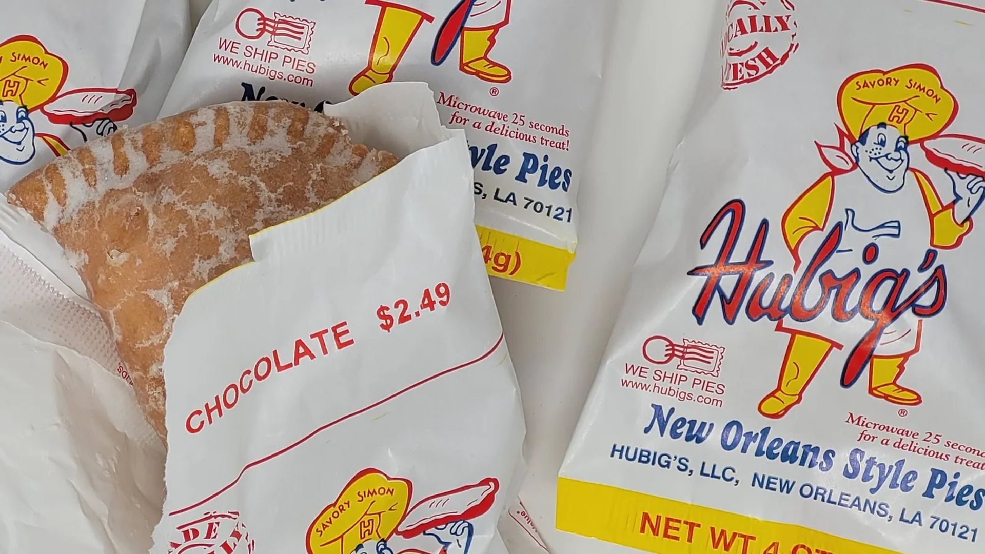 Photo shows Hubig's pies in wrappers
