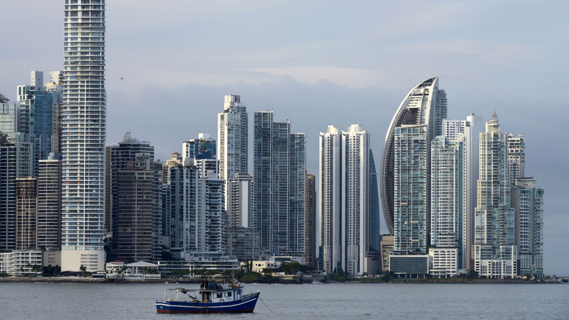 The Panama City skyline seen from the water