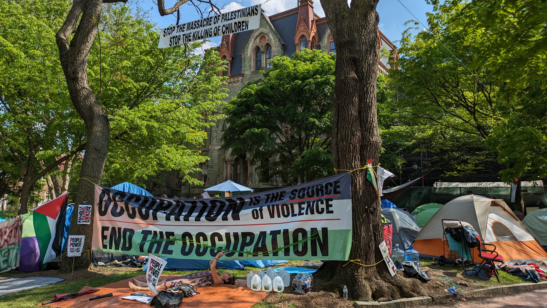A pro-Palestinian protest encampment at the University of Pennsylvania 