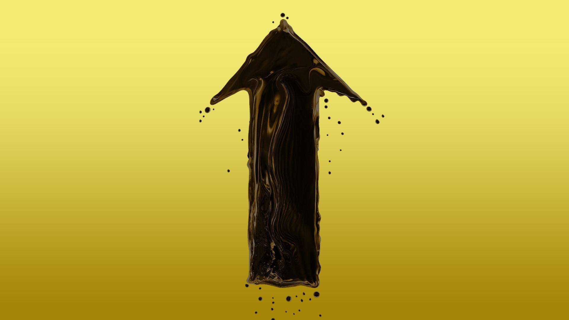 Illustration of an arrow made of oil pointing up