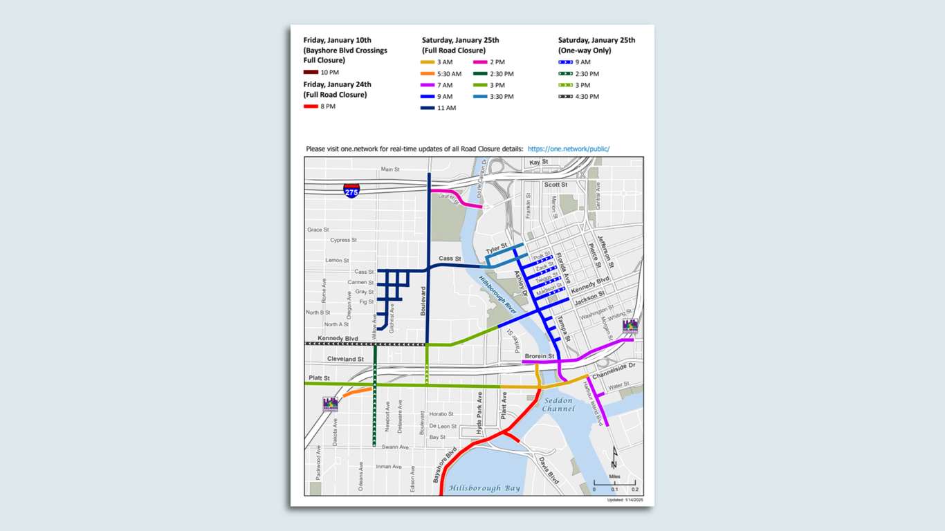 Gasparilla 2025 road closures Avoid these roads during Pirate Festival