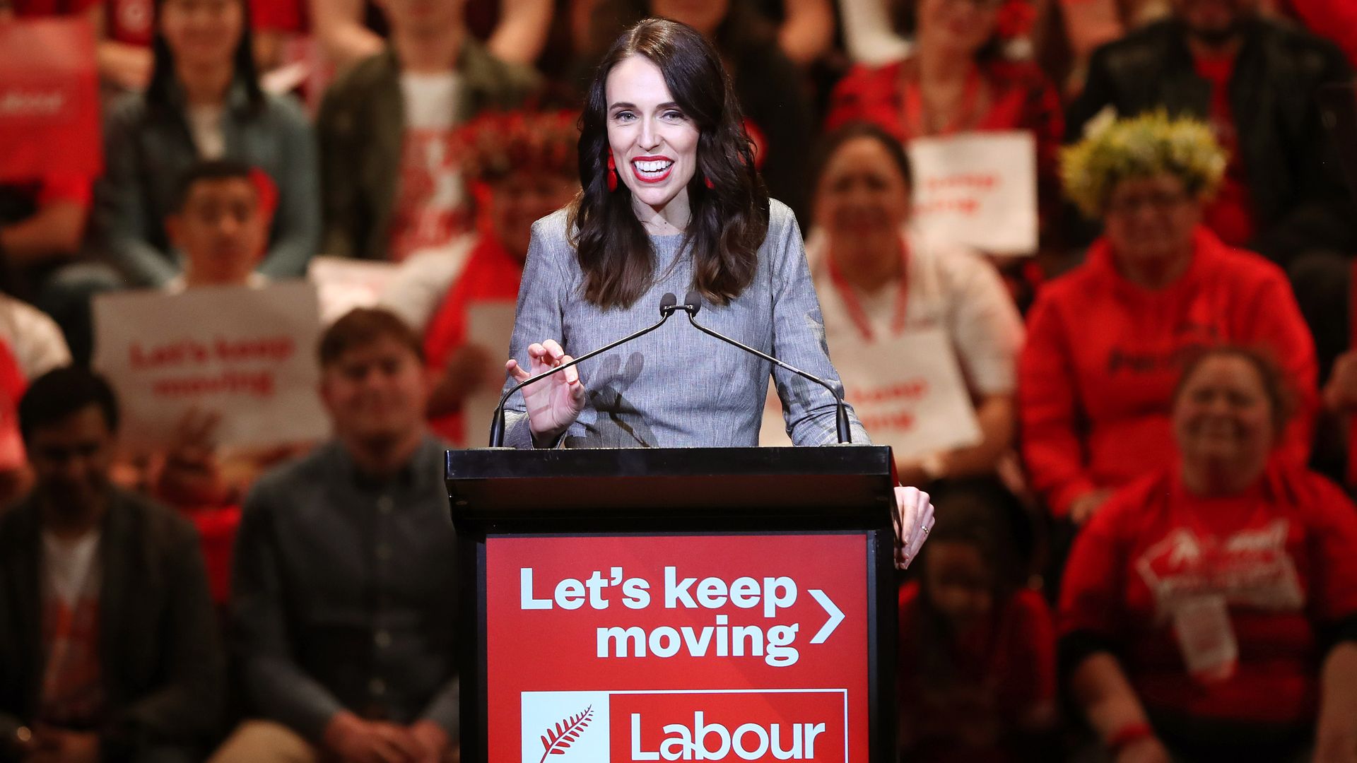 New Zealand's Prime Minister Jacinda Ardern attends the launch of the Labour Party's election campaign in Auckland on August 8