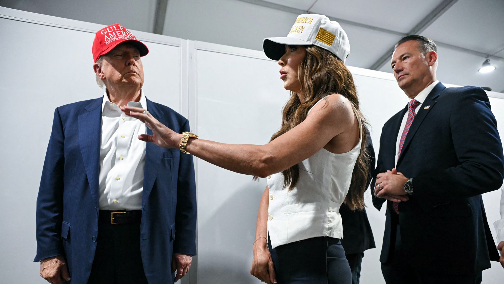 Homeland Security Secretary Kristi Noem tours Alligator Alcatraz with President Trump and Acting Director of ICE Todd Lyons. 