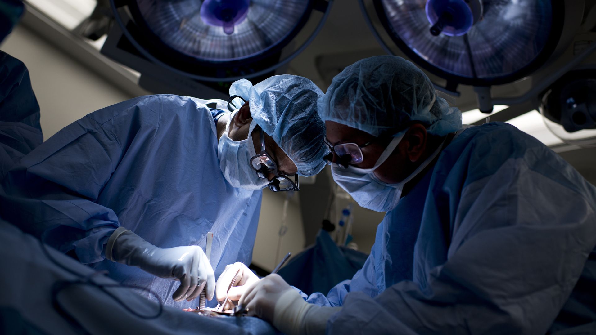 Johns Hopkins surgeons operate on a patient.