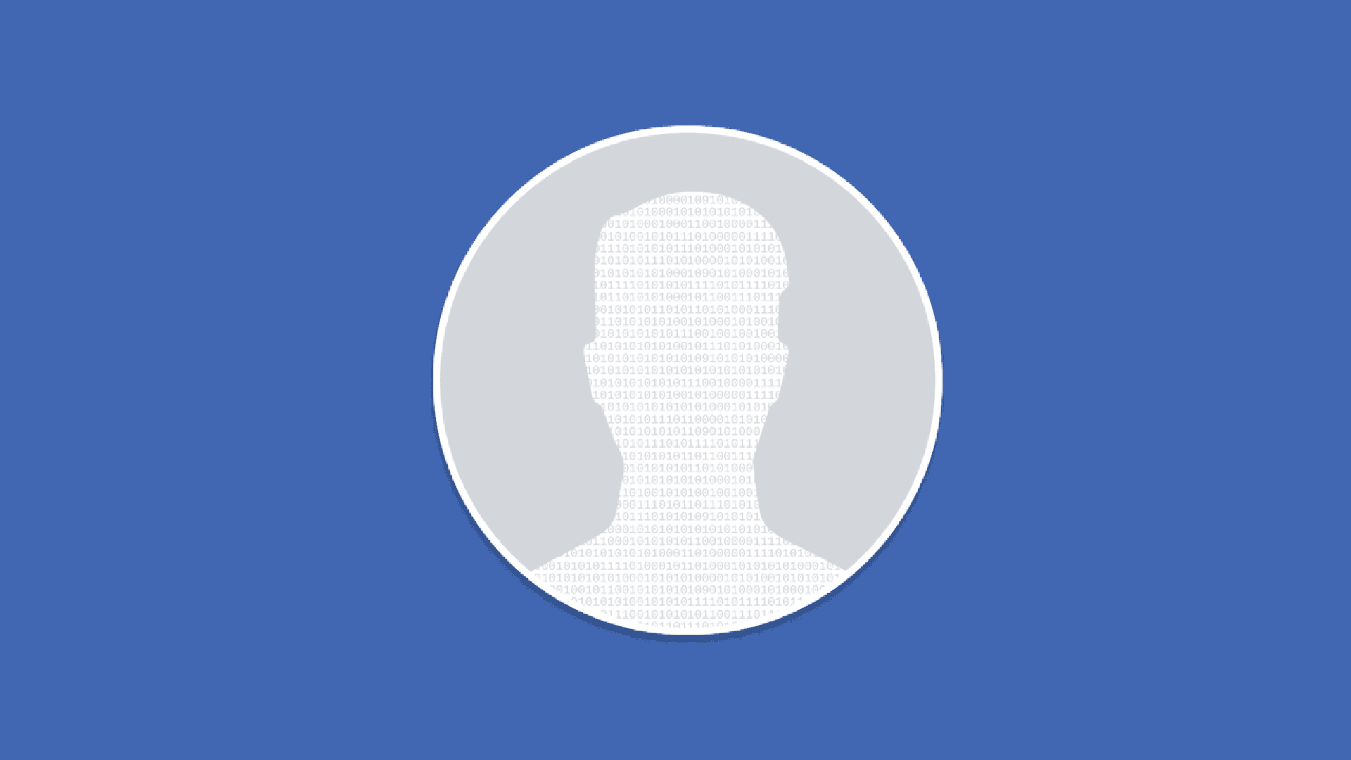 Illustration of Facebook profile image filled with data