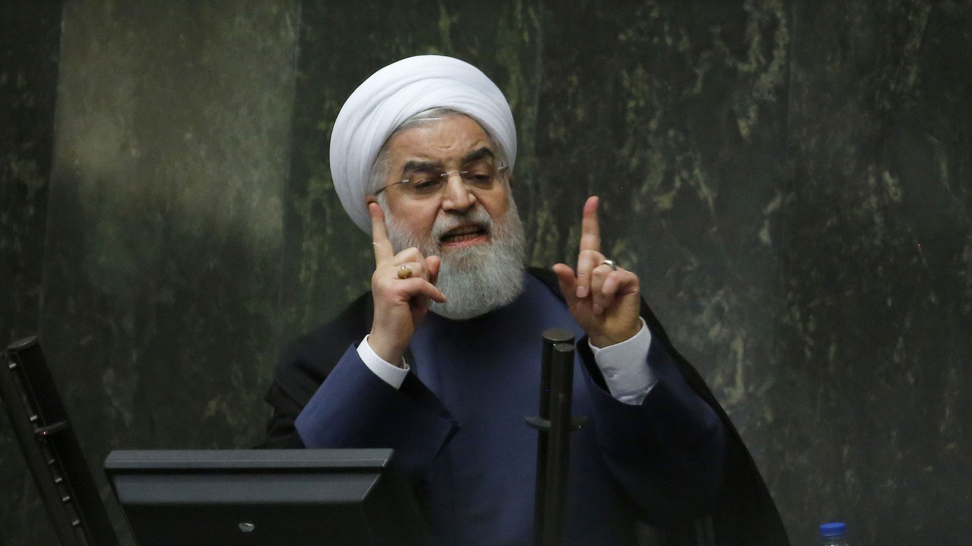 Iran's President Hassan Rouhani during a speech.