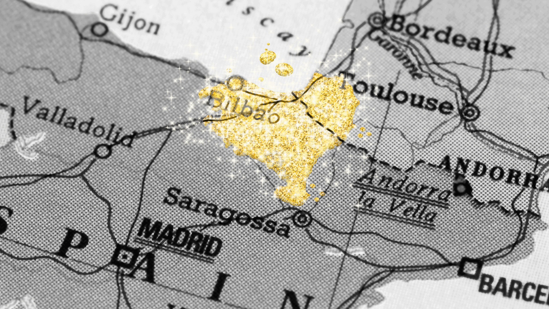 A map of Basque Country, an autonomous community in northern Spain