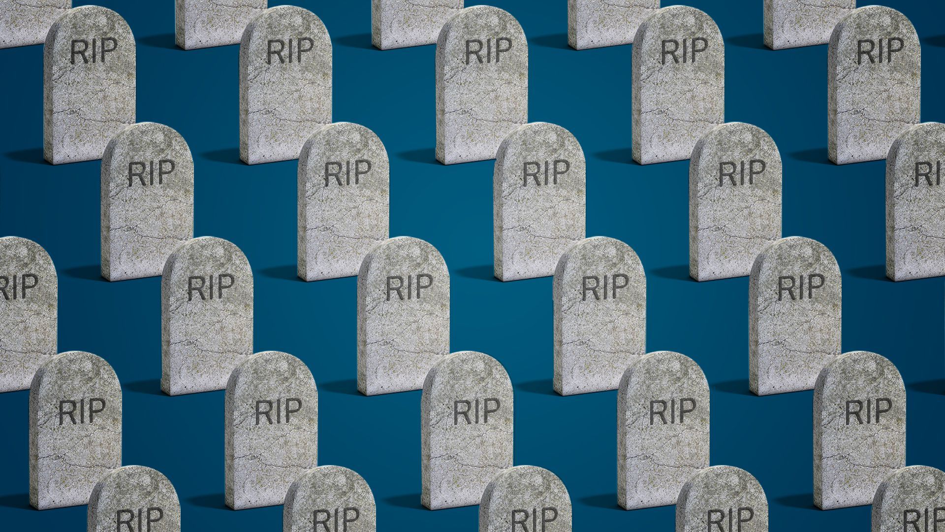 Pattern of gravestones.