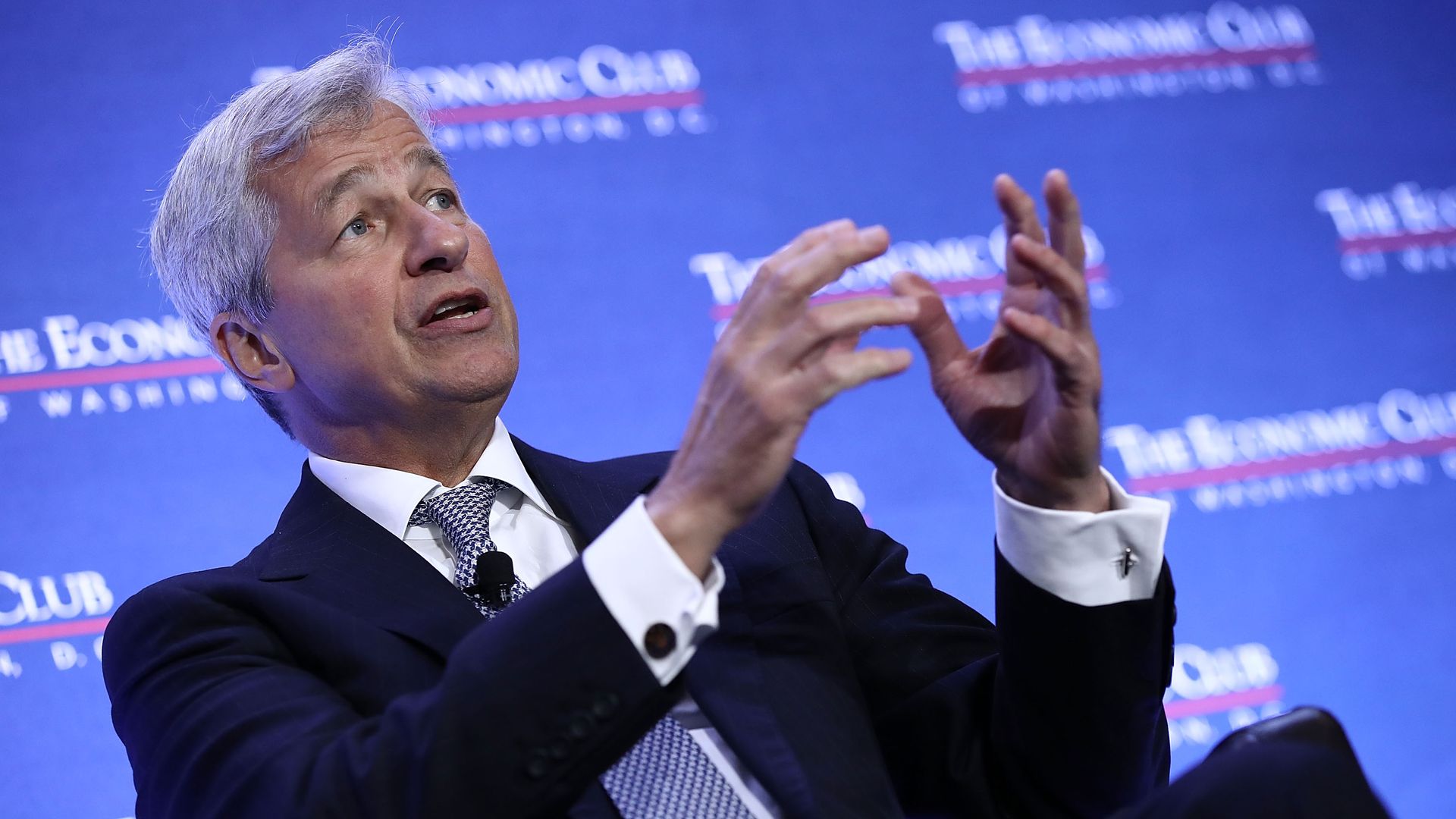 JPMorgan Chase CEO Jamie Dimon speaks at an event.