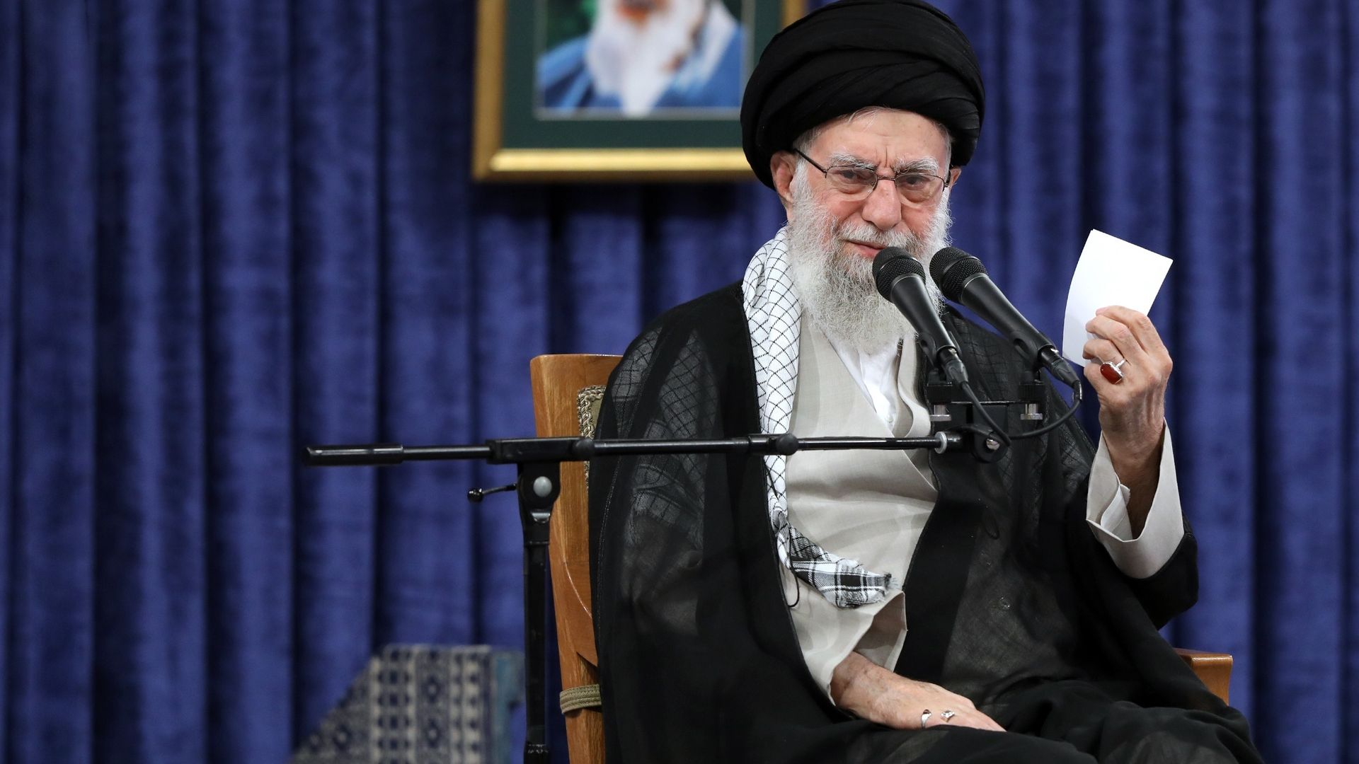رهبر عالی ایران، آیت‌الله علی خامنه‌ای. عکس: دفتر مطبوعاتی رهبر ایران از طریق گتی