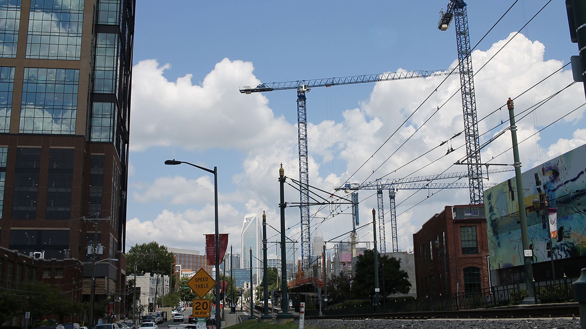 Cranes in South End Construction development