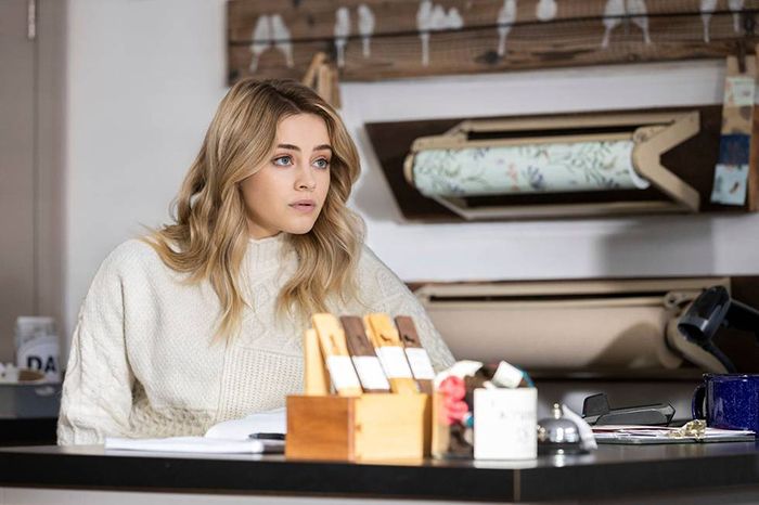 Zoey Miller, played by Josephine Langford, filming at Main Street Books in Davidson. Photo: Courtesy of Brainstorm Media