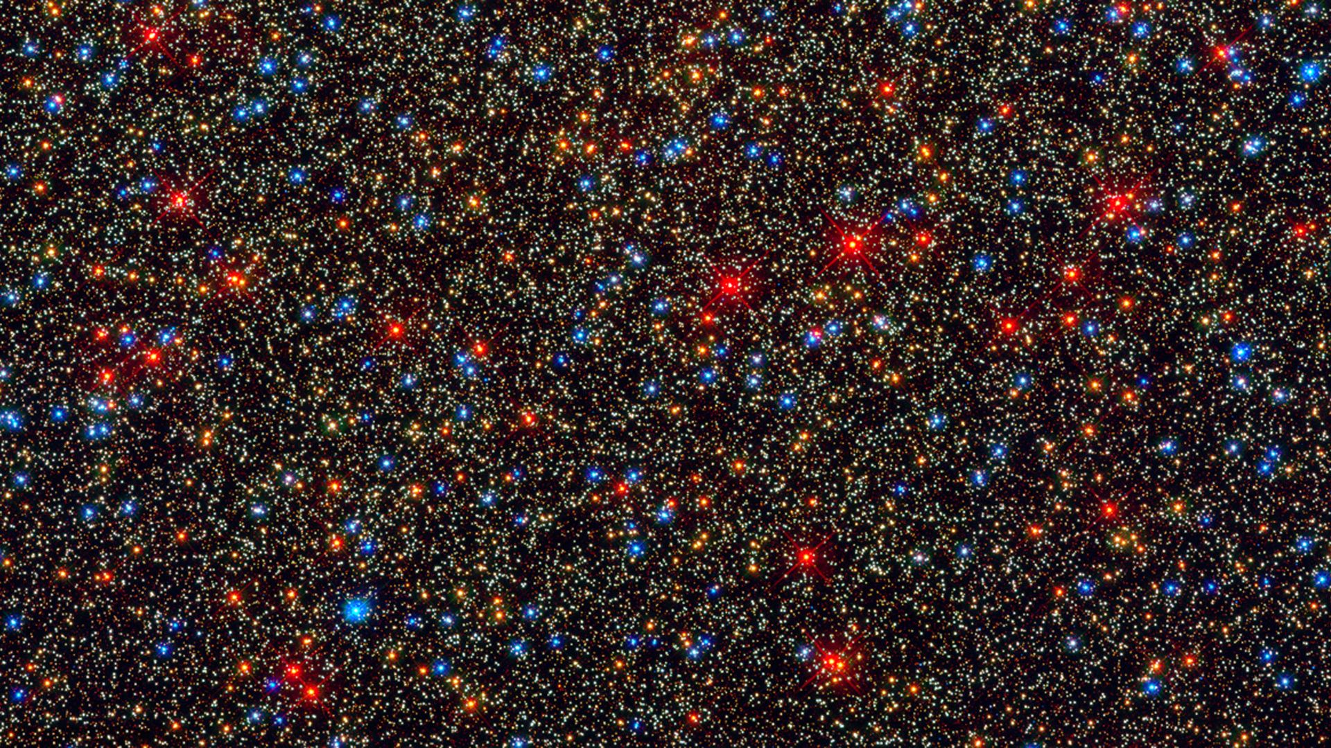 A composite image of the Omega Centauri star cluster in 2009