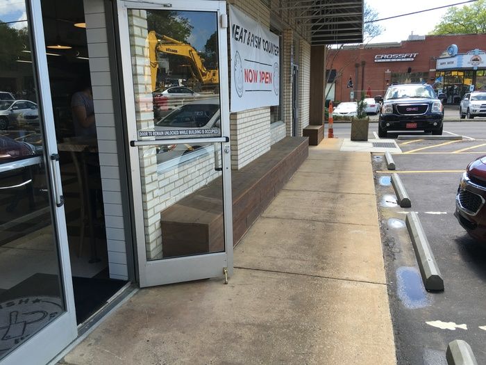 outdoor seating and meat and fish co