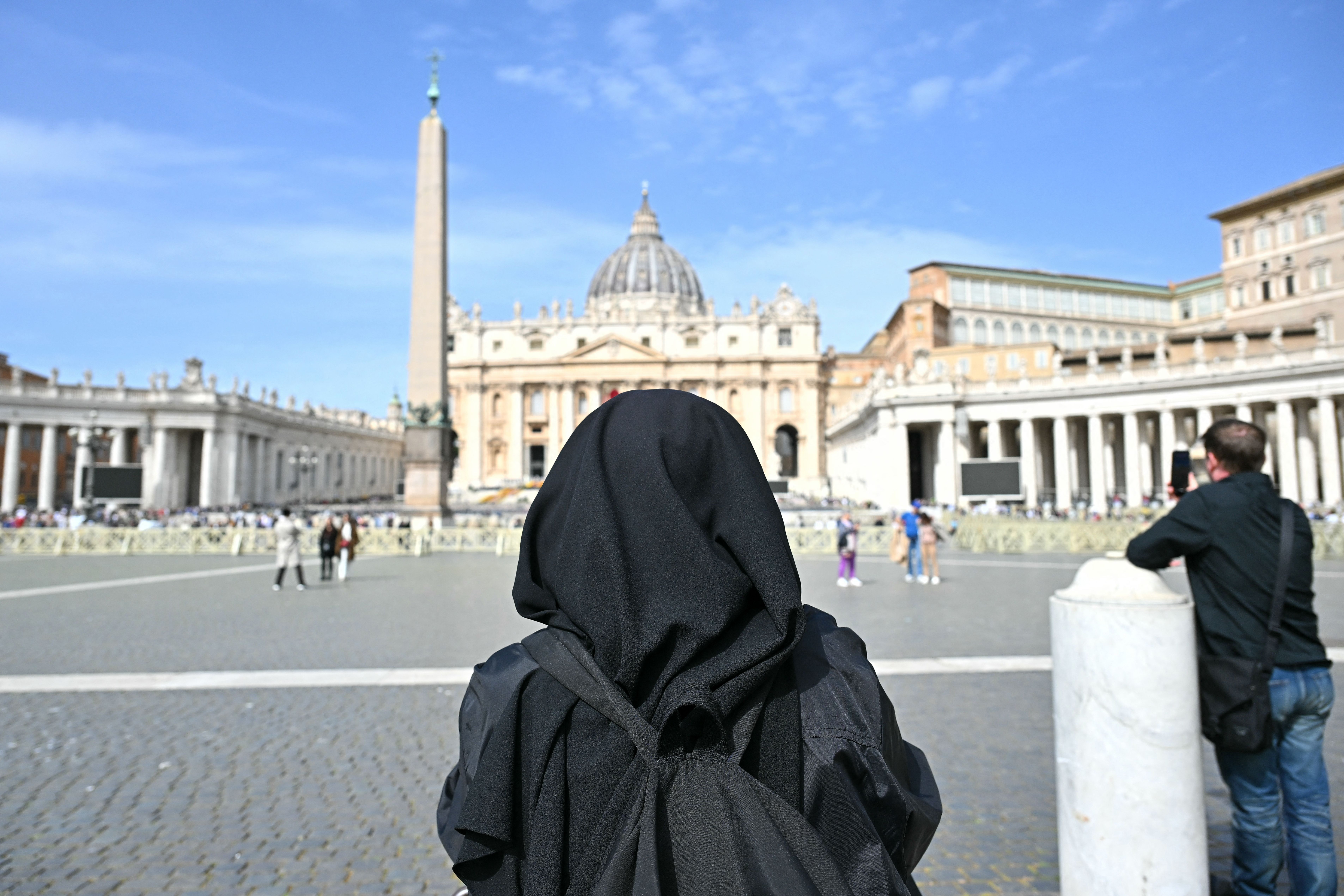 A nun stands in Vatican City