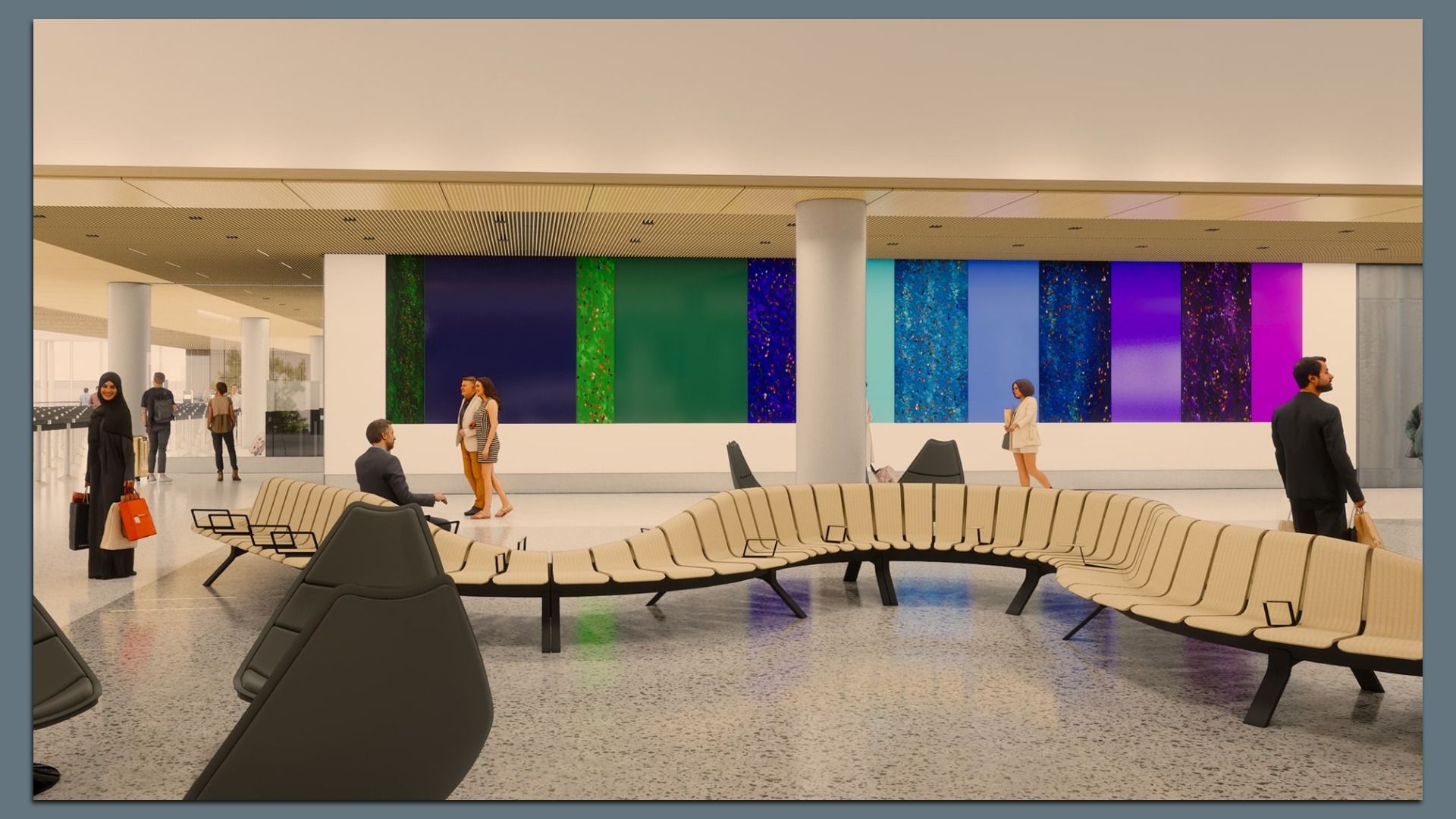 An artist's rendering of airport art.