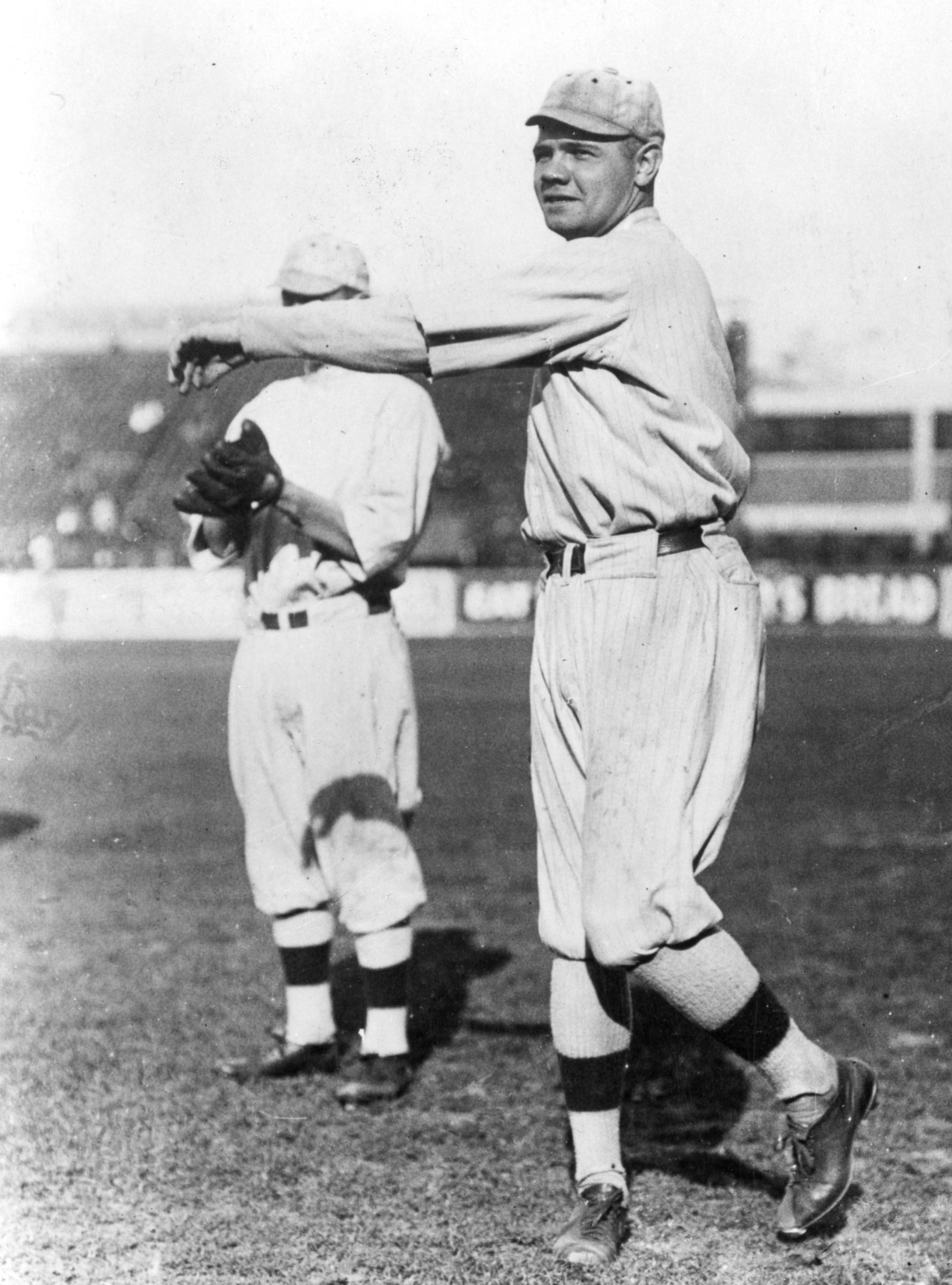 Babe Ruth throwing a baseball