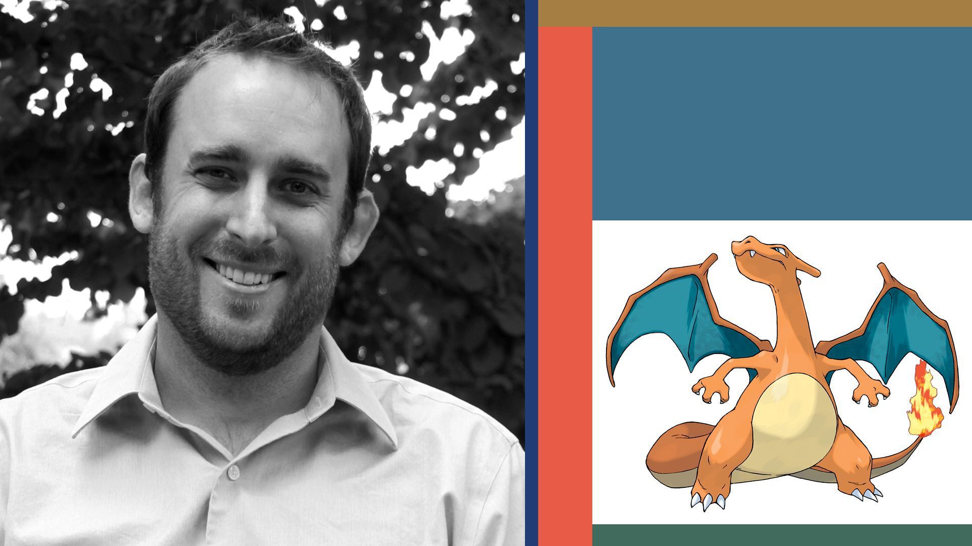 splitscreen between a pokemon and J.C. Smith
